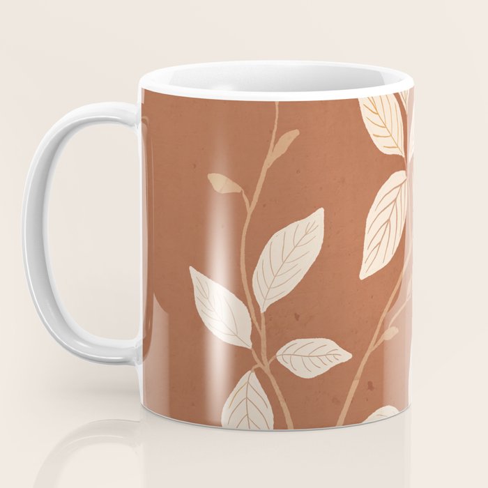 Terracotta Leaves Coffee Mug Gallery Image 3