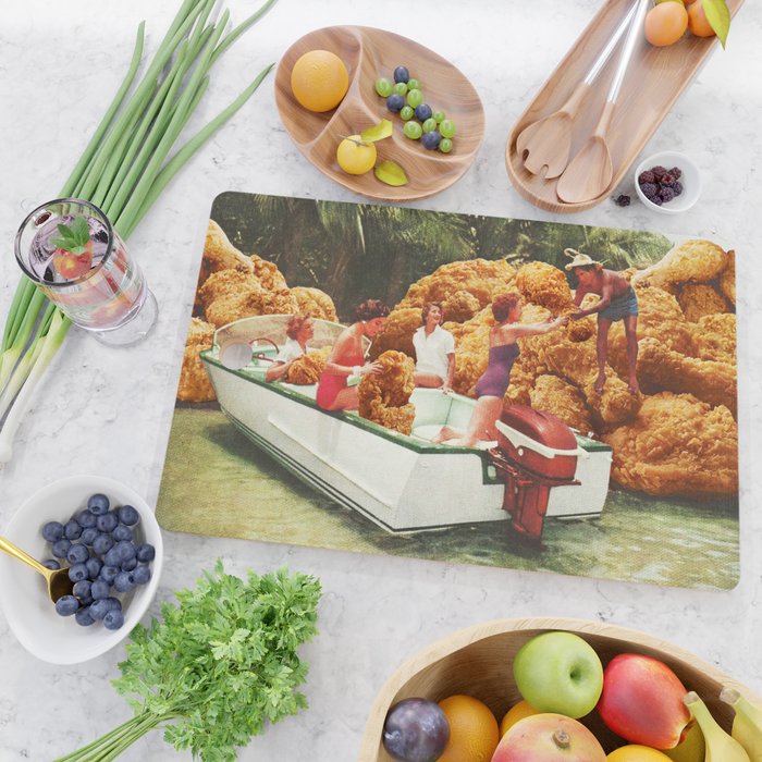 Fried chicken drive-thru - Takeaway Junk Food Cutting Board Gallery Image 2
