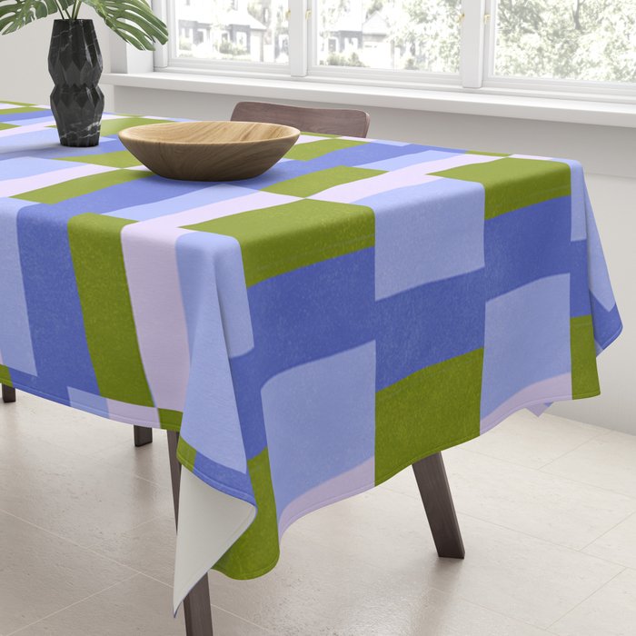 Woven Checkerboard, peri Tablecloth Gallery Image 3