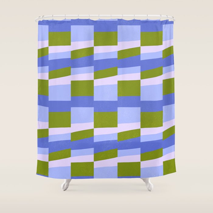 Woven Checkerboard, peri Shower Curtain Gallery Image 1