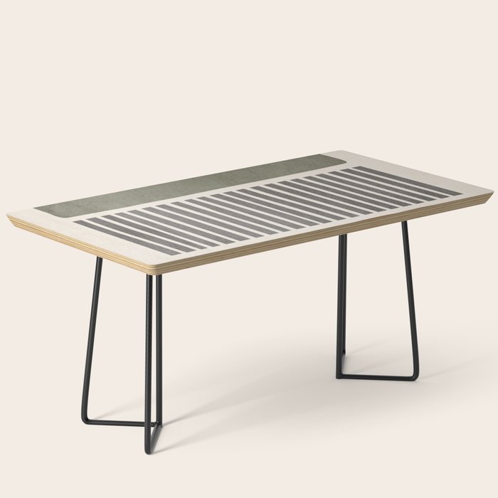 Terra Green Gray Lines Bold Minimalist Design Artwork Coffee Table Gallery Image 1