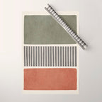 Terra Green Gray Lines Bold Minimalist Design Artwork Wrapping Paper Gallery Image 1