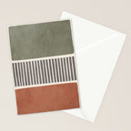 Terra Green Gray Lines Bold Minimalist Design Artwork Stationery Card Gallery Image 2