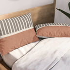 Terra Green Gray Lines Bold Minimalist Design Artwork Pillow Sham Gallery Image 2