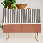 Terra Green Gray Lines Bold Minimalist Design Artwork Credenza Gallery Image 1