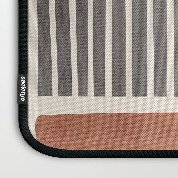 Terra Green Gray Lines Bold Minimalist Design Artwork Laptop Sleeve Gallery Image 3