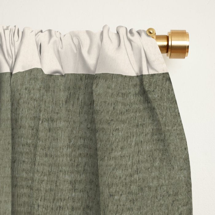 Terra Green Gray Lines Bold Minimalist Design Artwork Window Curtain Gallery Image 2