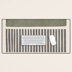 Terra Green Gray Lines Bold Minimalist Design Artwork Desk Mat Gallery Image 1