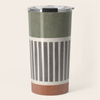 Terra Green Gray Lines Bold Minimalist Design Artwork Travel Mug Gallery Image 1