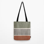 Terra Green Gray Lines Bold Minimalist Design Artwork Tote Bag Gallery Image 2