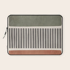 Terra Green Gray Lines Bold Minimalist Design Artwork Laptop Sleeve Gallery Image 1