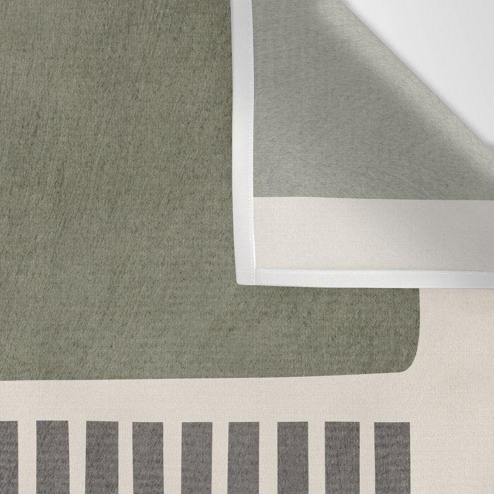 Terra Green Gray Lines Bold Minimalist Design Artwork Wall Tapestry Gallery Image 3