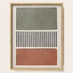 Terra Green Gray Lines Bold Minimalist Design Artwork Serving Tray Gallery Image 1