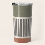 Terra Green Gray Lines Bold Minimalist Design Artwork Travel Mug Gallery Image 3