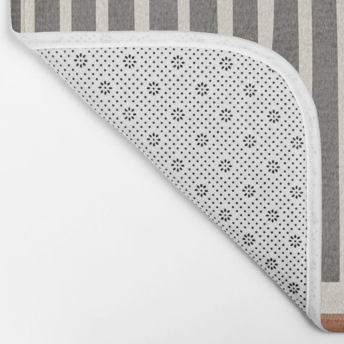 Terra Green Gray Lines Bold Minimalist Design Artwork Bath Mat Gallery Image 2