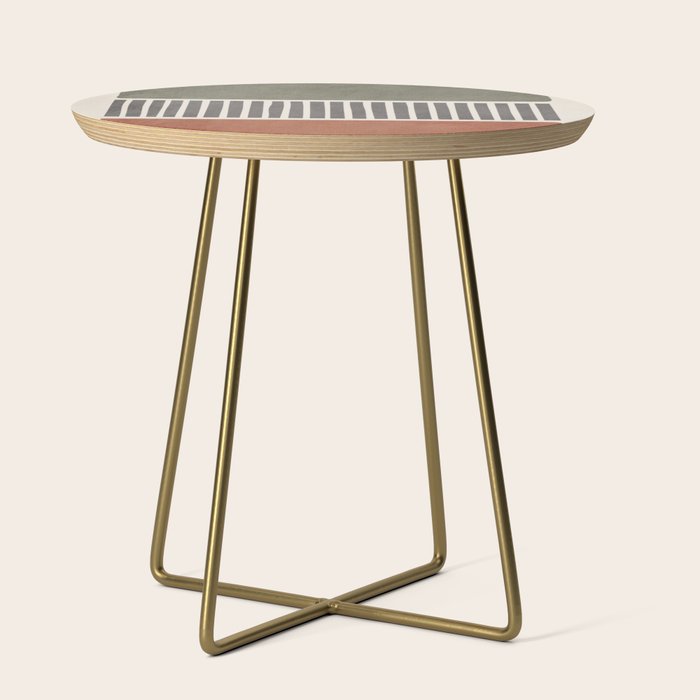 Terra Green Gray Lines Bold Minimalist Design Artwork Side Table Gallery Image 1