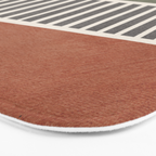 Terra Green Gray Lines Bold Minimalist Design Artwork Bath Mat Gallery Image 3