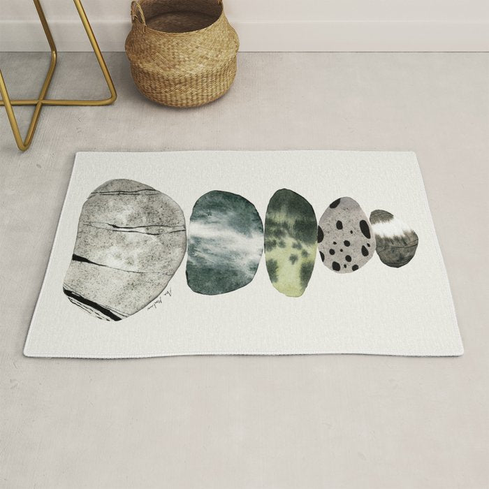 Stacked Pebbles On The Beach Rug Gallery Image 1