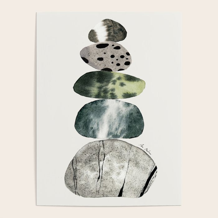 Stacked Pebbles On The Beach Poster Gallery Image 1