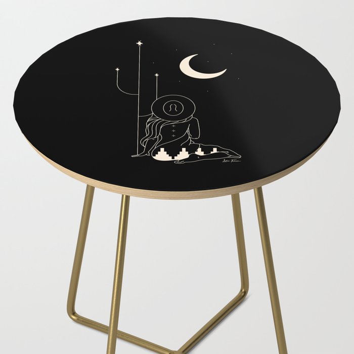 Talking to the Moon - Black and White Side Table Gallery Image 2