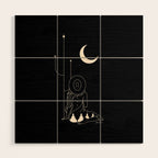 Talking to the Moon - Black and White Wood Wall Art Gallery Image 1