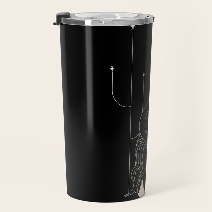 Talking to the Moon - Black and White Travel Mug Gallery Image 3