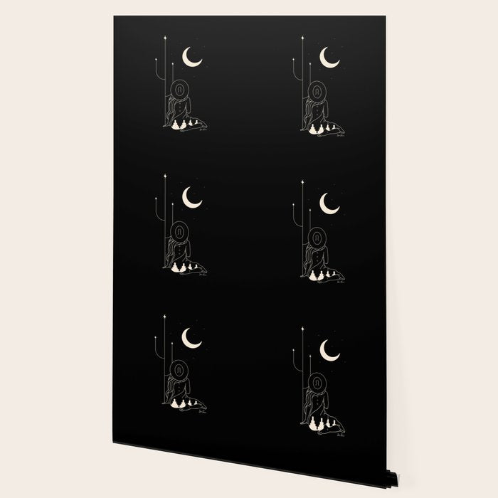 Talking to the Moon - Black and White Wallpaper Gallery Image 2