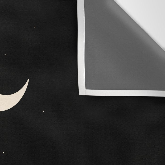 Talking to the Moon - Black and White Wall Tapestry Gallery Image 3
