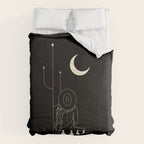 Talking to the Moon - Black and White Comforter Gallery Image 6
