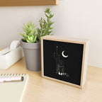 Talking to the Moon - Black and White Mini Art Print Gallery Image 2