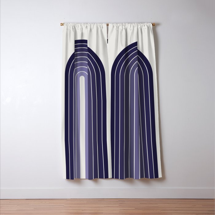 Gradient Arch XI Lavender Dusk Mid Century Modern Rainbow Window Curtain Gallery Image 3