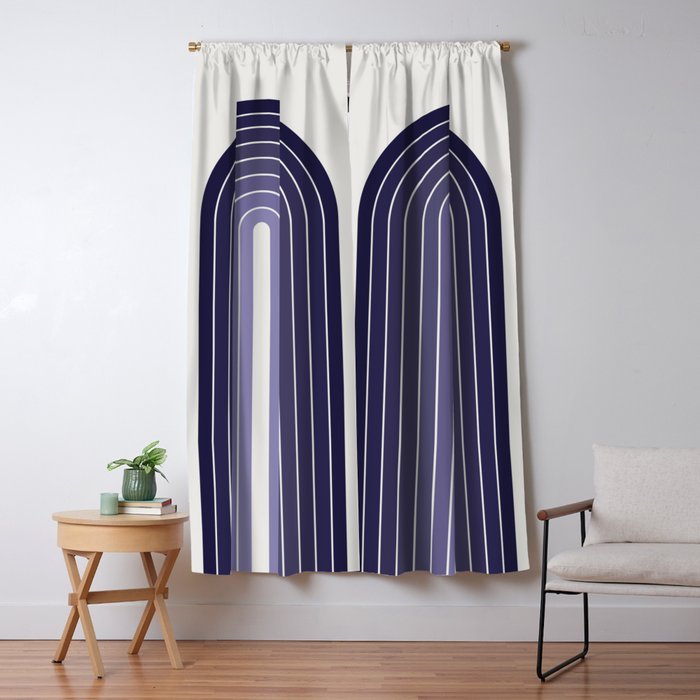 Gradient Arch XI Lavender Dusk Mid Century Modern Rainbow Window Curtain Gallery Image 5