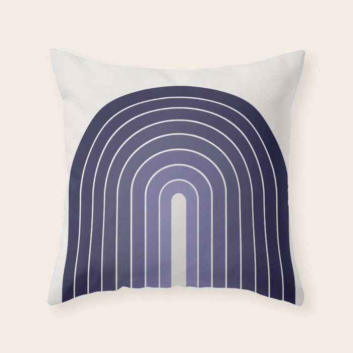 Gradient Arch XI Lavender Dusk Mid Century Modern Rainbow Throw Pillow Gallery Image 6