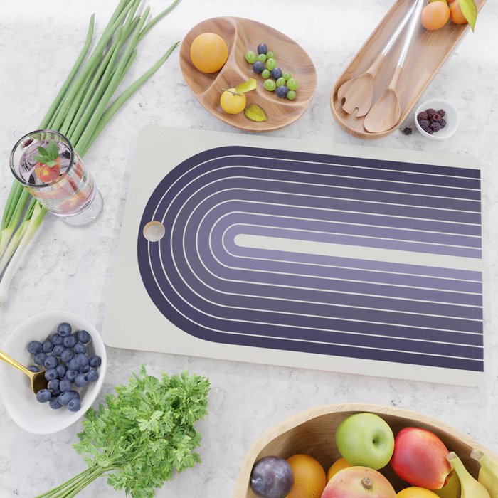 Gradient Arch XI Lavender Dusk Mid Century Modern Rainbow Cutting Board Gallery Image 2