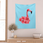 Flamingo Flowers: Pop Animals Wall Tapestry Gallery Image 2