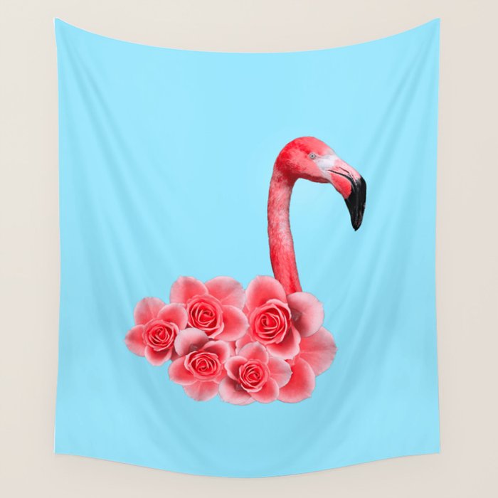 Flamingo Flowers: Pop Animals Wall Tapestry Gallery Image 4