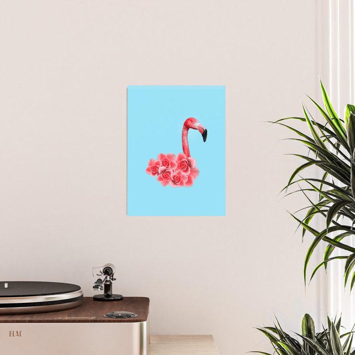 Flamingo Flowers: Pop Animals Poster Gallery Image 2