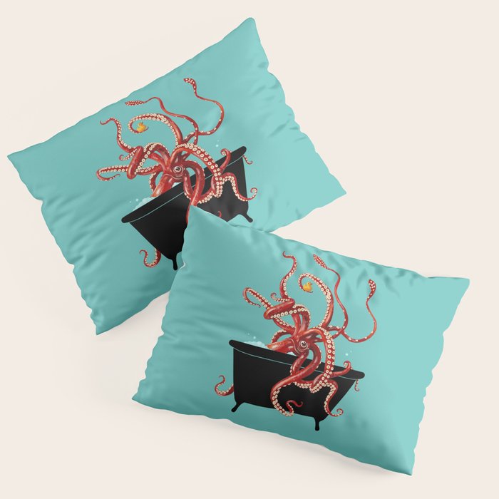 Giant Squid in Bathtub Pillow Sham Gallery Image 3