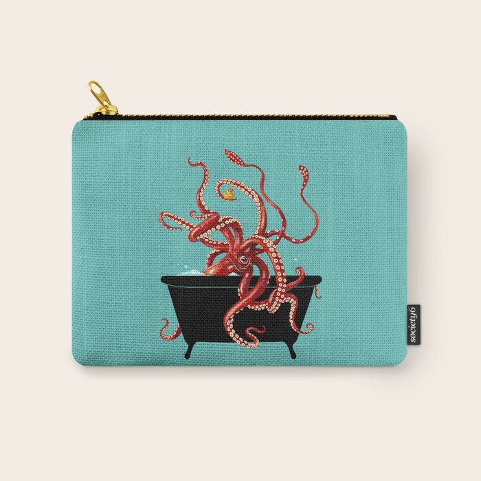 Giant Squid in Bathtub Carry All Pouch Gallery Image 1