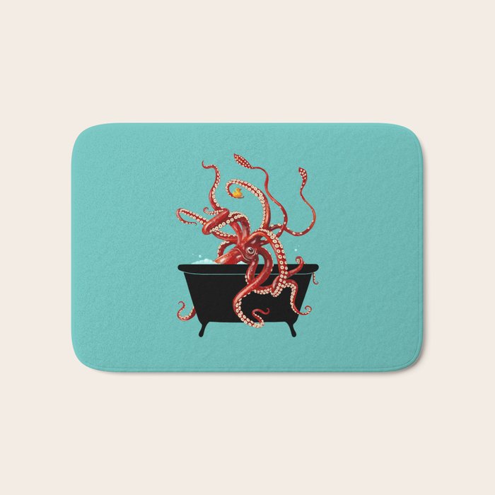 Giant Squid in Bathtub Bath Mat Gallery Image 1