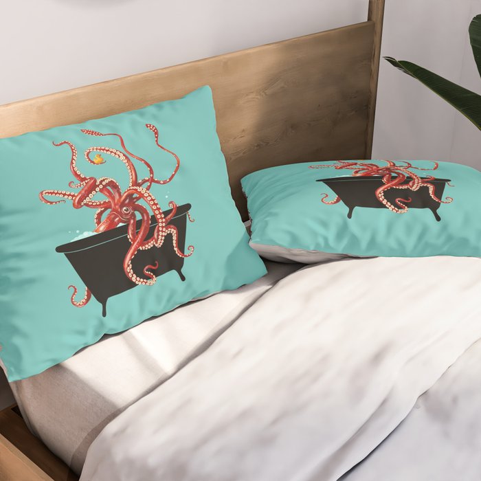 Giant Squid in Bathtub Pillow Sham Gallery Image 2