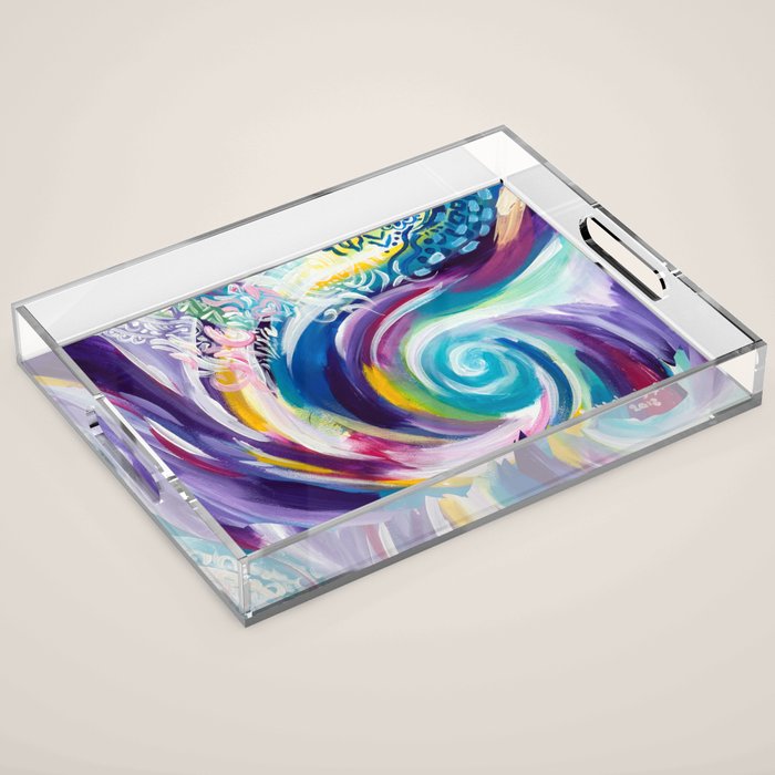 floral Acrylic Tray Gallery Image 1