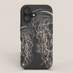 Minimal Floral Jellyfishes 2 iPhone Case Gallery Image 1