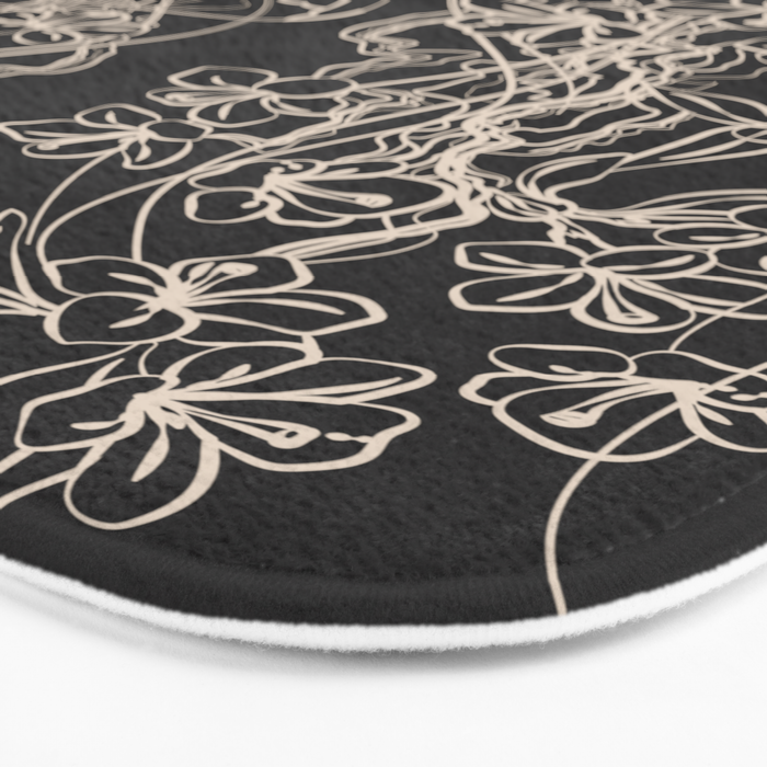 Minimal Floral Jellyfishes 2 Bath Mat Gallery Image 3