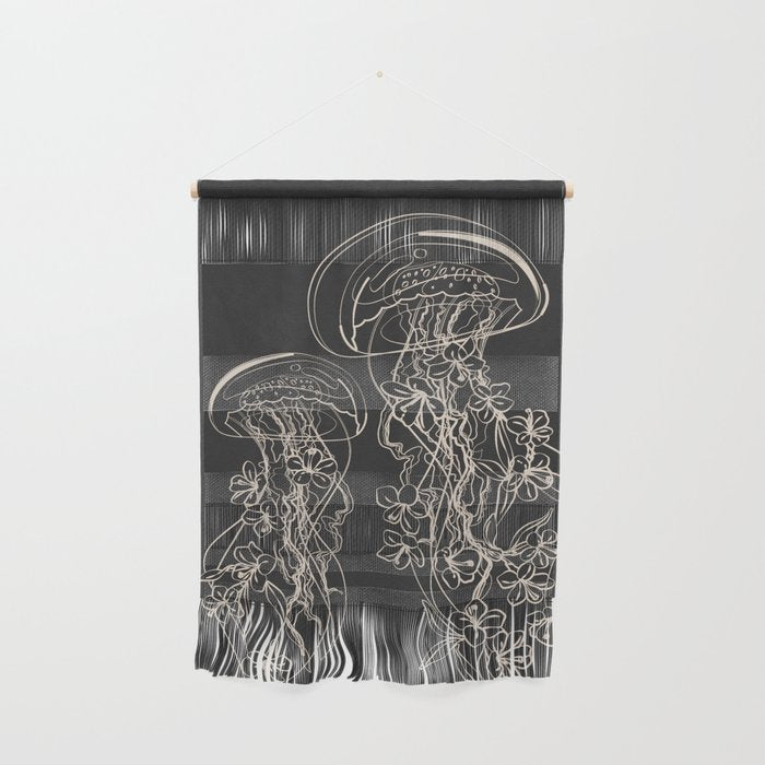 Minimal Floral Jellyfishes 2 Wall Hanging Gallery Image 1
