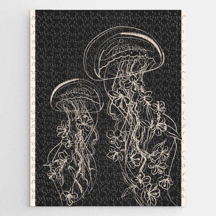 Minimal Floral Jellyfishes 2 Jigsaw Puzzle Gallery Image 1