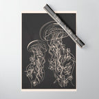 Minimal Floral Jellyfishes 2 Wrapping Paper Gallery Image 1