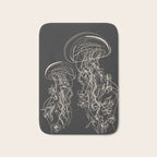 Minimal Floral Jellyfishes 2 Bath Mat Gallery Image 1
