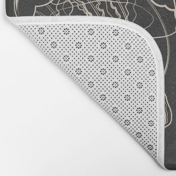 Minimal Floral Jellyfishes 2 Bath Mat Gallery Image 2