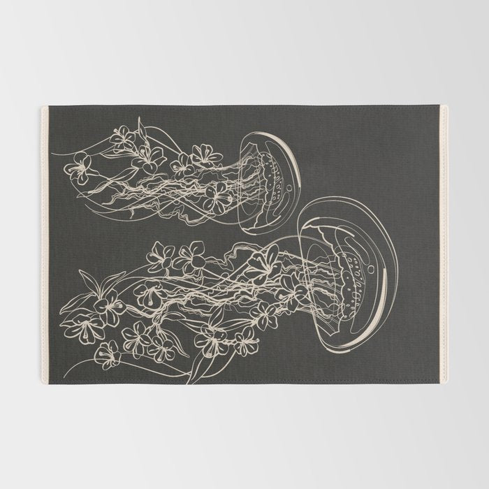 Minimal Floral Jellyfishes 2 Rug Gallery Image 2